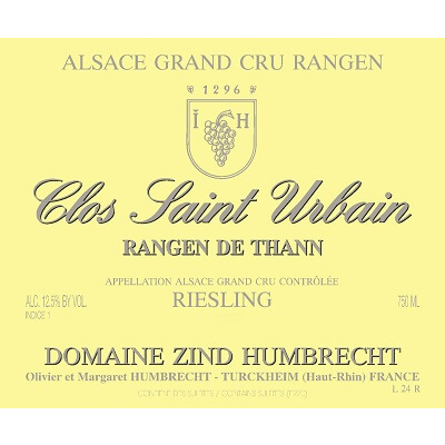 Zind Humbrecht Riesling Rangen Thann Grand Cru Clos Saint Urbain 2020 (6x75cl)