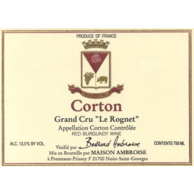 Bertrand Ambroise Corton Grand Cru Rognet 2005 (1x150cl)