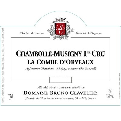 Bruno Clavelier Chambolle-Musigny 1er Cru La Combe d'Orveau 2018 (6x75cl)