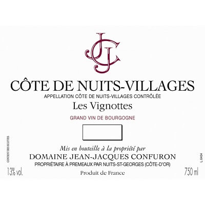Jean-Jacques Confuron Cote-De-Nuits Villages Les Vignottes 2019 (6x75cl)