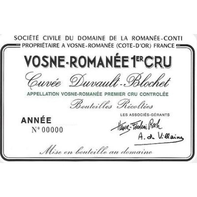 Domaine de la Romanee-Conti Vosne-Romanee 1er Cru Cuvee Duvault Blochet 1999 (6x75cl)