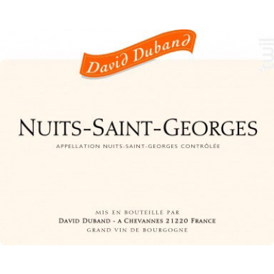 David Duband Nuits-Saint-Georges Rouge 2020 (6x75cl)
