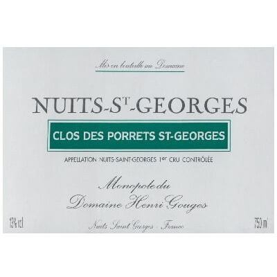 Henri Gouges Nuits-Saint-Georges 1er Cru Clos des Porrets St-Georges 2020 (6x75cl)