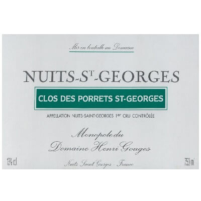 Henri Gouges Nuits-Saint-Georges 1er Cru Clos des Porrets St-Georges 1996 (12x75cl)
