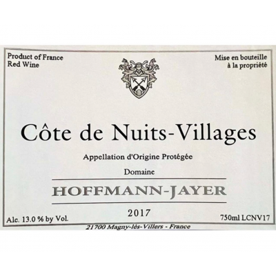 Hoffmann Jayer Cote-de-Nuits Villages 2017 (12x75cl)