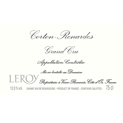 Domaine Leroy Corton-Renardes Grand Cru 2009 (3x75cl)