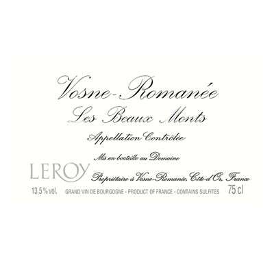 Leroy Vosne-Romanee 1er Cru Les Beaux Monts 2013 (3x75cl)