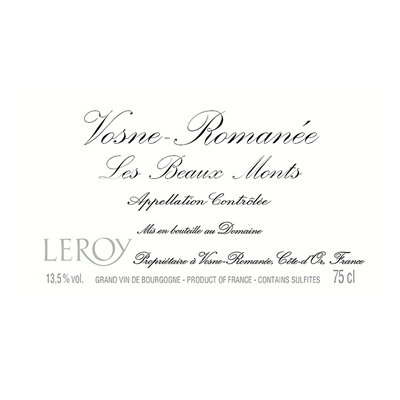 Leroy Vosne-Romanee 1er Cru Les Beaux Monts 2001 (1x75cl)