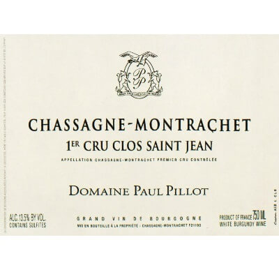Paul Pillot Chassagne-Montrachet 1er Cru Clos Saint Jean Rouge 2020 (6x75cl)