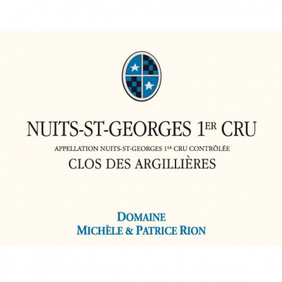 Michele et Patrice Rion Nuits-Saint-Georges 1er Cru Clos des Argillieres 2018 (6x75cl)