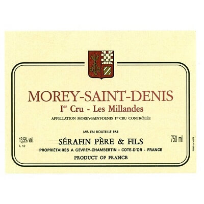 Serafin Pere & Fils Morey-Saint-Denis 1er Cru Les Millandes 2019 (6x75cl)