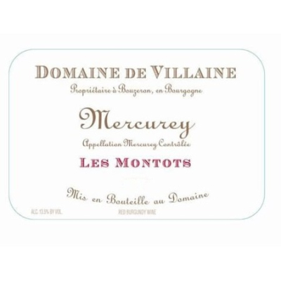 Aubert et Pamela Villaine Mercurey Les Montots 2020 (6x75cl)