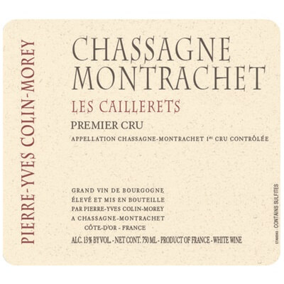 Pierre-Yves Colin-Morey Chassagne-Montrachet 1er Cru Les Caillerets 2014 (1x75cl)
