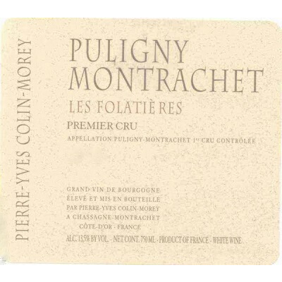 Pierre-Yves Colin-Morey Puligny-Montrachet 1er Cru Les Folatieres 2019 (6x75cl)
