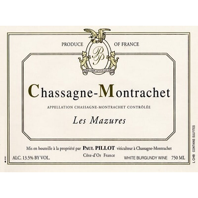 Paul Pillot Chassagne-Montrachet Blanc Les Mazures 2021 (6x75cl)