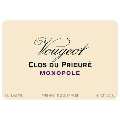 Vougeraie Vougeot 1er Cru Clos du Prieure Blanc 2020 (6x75cl)