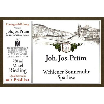 Joh. Jos. Prum Wehlener Sonnenuhr Riesling Spatlese 2022 (6x75cl)