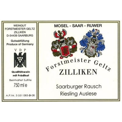 Forstmeister Geltz Zilliken Saarburger Rausch Riesling Auslese Goldkapsel 2018 (6x75cl)