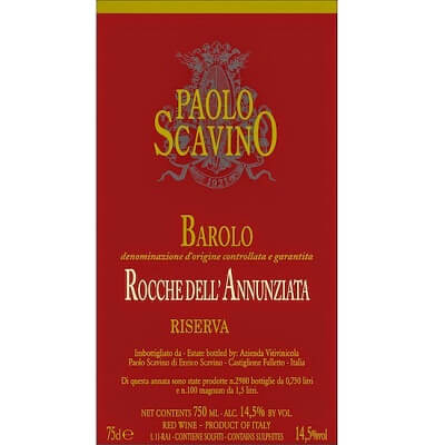 Paolo Scavino Barolo Riserva Rocche dell'Annunziata 2015 (6x75cl)