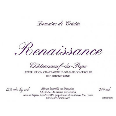 Domaine de Cristia Chateauneuf-du-Pape Cuvee Renaissance 2010 (6x75cl)