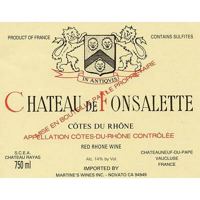 Fonsalette Cotes du Rhone 1990 (12x75cl)