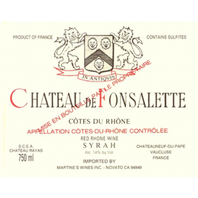 Fonsalette Cotes Du Rhone Syrah 2000 (1x75cl)