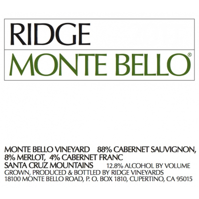 Ridge Monte Bello Red 2019 (6x75cl)