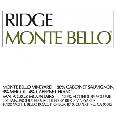 Ridge Monte Bello Red 2019 (12x37.5cl)