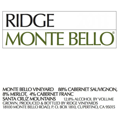 Ridge Monte Bello Red 2020 (6x75cl)