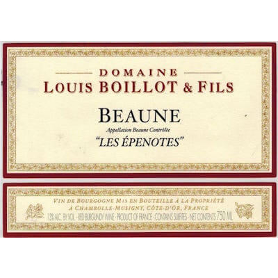 Louis Boillot Beaune Les Epenottes 2009 (12x75cl)