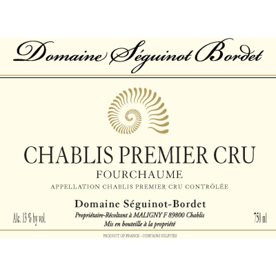 Seguinot Bordet Chablis 1er Cru Fourchaume 2020 (12x75cl)