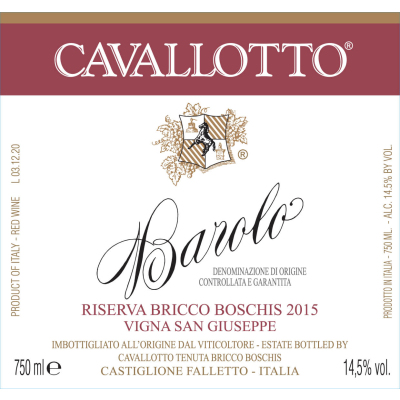 Cavallotto Barolo Riserva Bricco Boschis San Giuseppe 2001 (1x75cl)