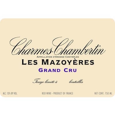 Vougeraie Charmes-Chambertin Grand Cru Mazoyeres 2018 (1x75cl)