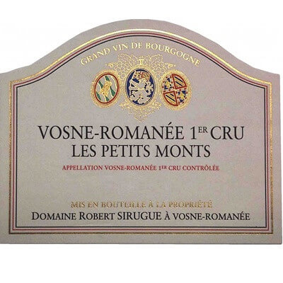 Robert Sirugue Vosne-Romanee 1er Cru Les Petits Monts 2020 (6x75cl)