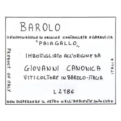 Giovanni Canonica Barolo Paiagallo 2018 (12x75cl)