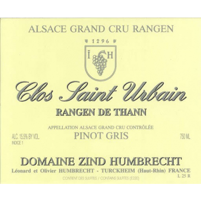 Zind Humbrecht Pinot Gris Rangen Thann Clos Saint Urbain Grand Cru 2020 (6x75cl)