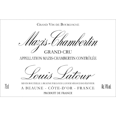Louis Latour Mazis-Chambertin Grand Cru 2016 (6x75cl)
