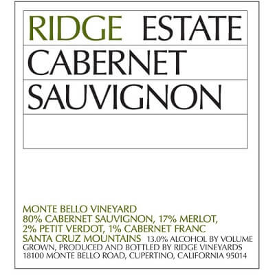 Ridge Estate Cabernet Sauvignon 2021 (1x75cl)