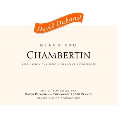 David Duband Chambertin Grand Cru 2020 (3x75cl)