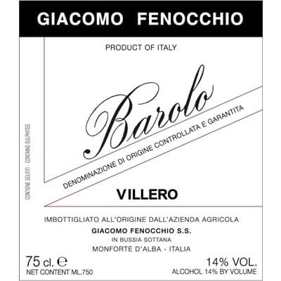 Giacomo Fenocchio Barolo Villero 2016 (6x150cl)