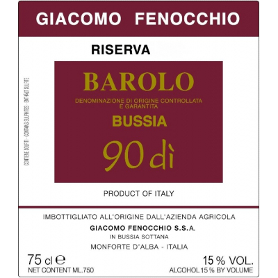 Giacomo Fenocchio Barolo Riserva Bussia 2016 (6x75cl)