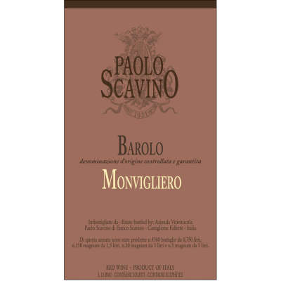 Paolo Scavino Barolo Monvigliero 2018 (6x75cl)