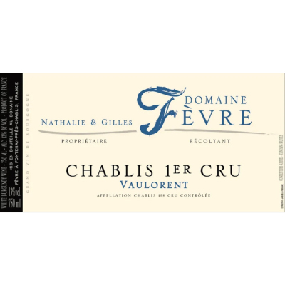 Nathalie et Gilles Fevre Chablis 1er Cru Vaulorent 2020 (6x75cl)