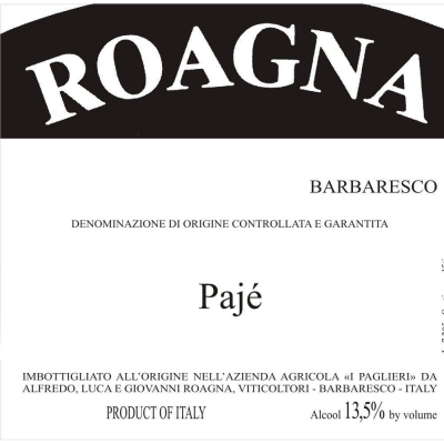 Roagna Barbaresco Paje VV 2016 (6x75cl)