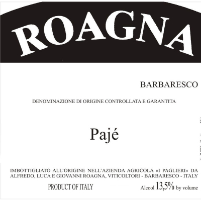 Roagna Barbaresco Paje VV 2018 (6x75cl)