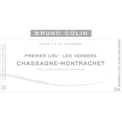 Bruno Colin Chassagne-Montrachet 1er Cru Les Vergers 2022 (6x75cl)