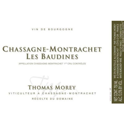 Thomas Morey Chassagne-Montrachet 1er Cru Les Baudines 2019 (6x75cl)