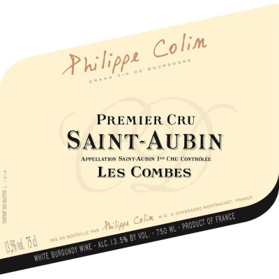 Philippe Colin Saint-Aubin 1er Cru Combes 2019 (12x75cl)