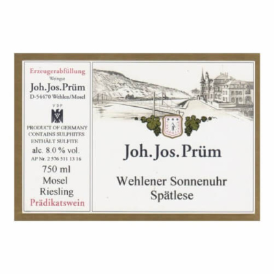 Joh Jos Prum Wehlener Sonnenuhr Riesling Spatlese Versteigerung 2013 (6x150cl)