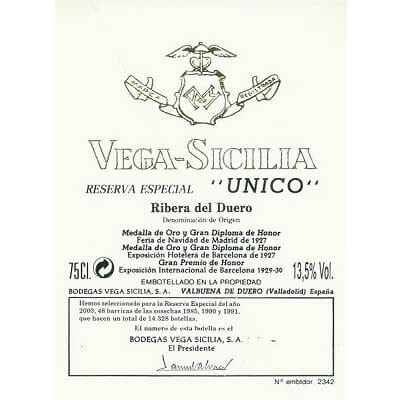 Vega Sicilia Unico Reserva Especial Release 2023 (3x75cl)